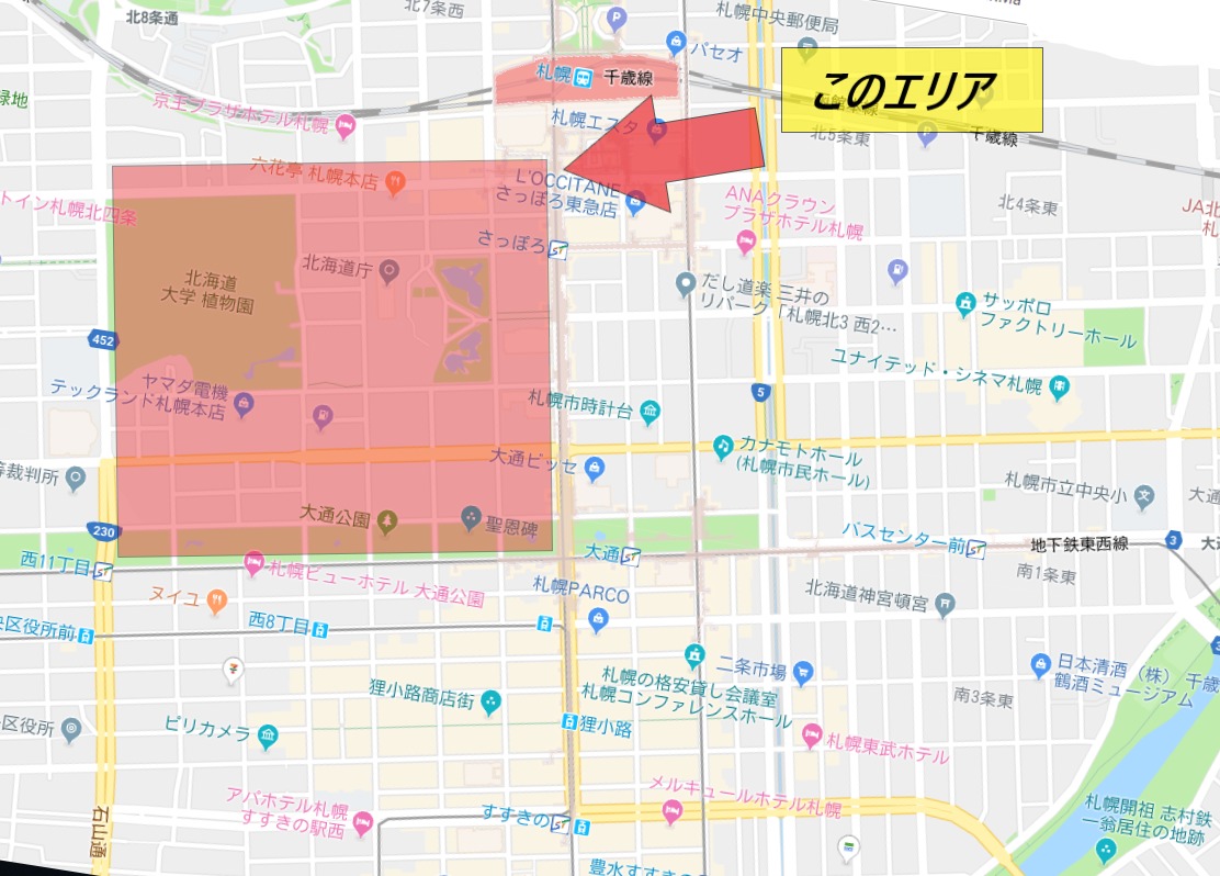 札幌駅前周辺の地図