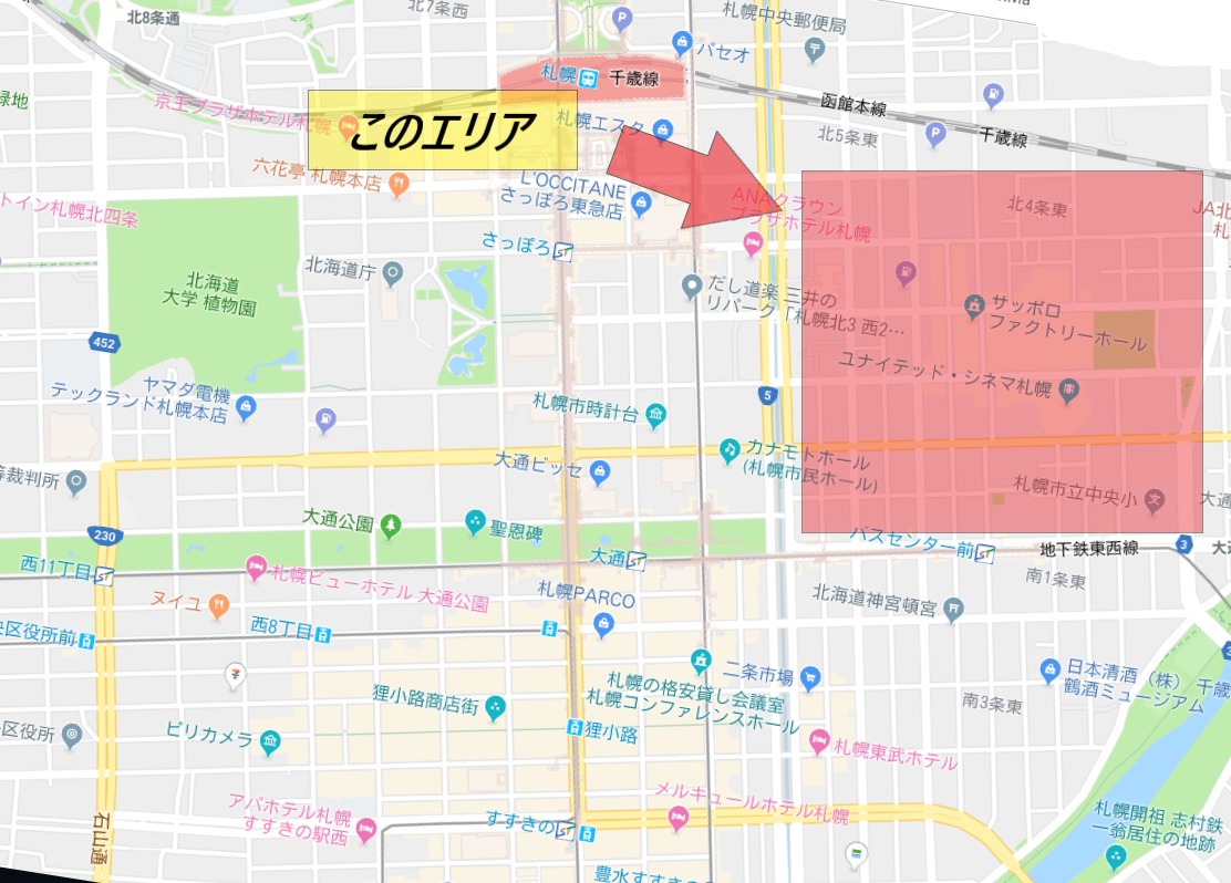 札幌駅前周辺の地図