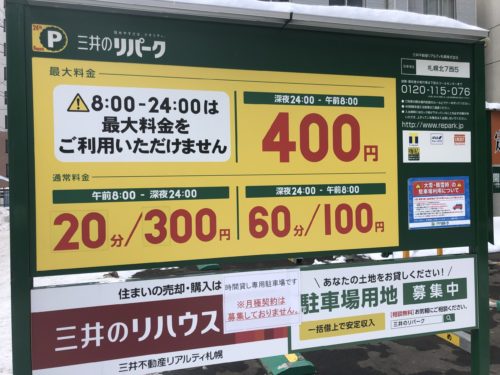 コインパーキングの看板